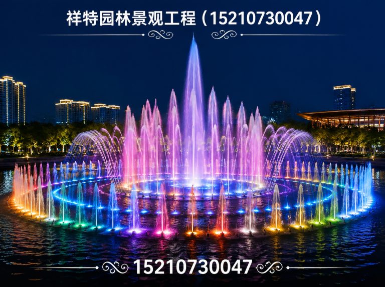 易县人工湖喷泉展示图
